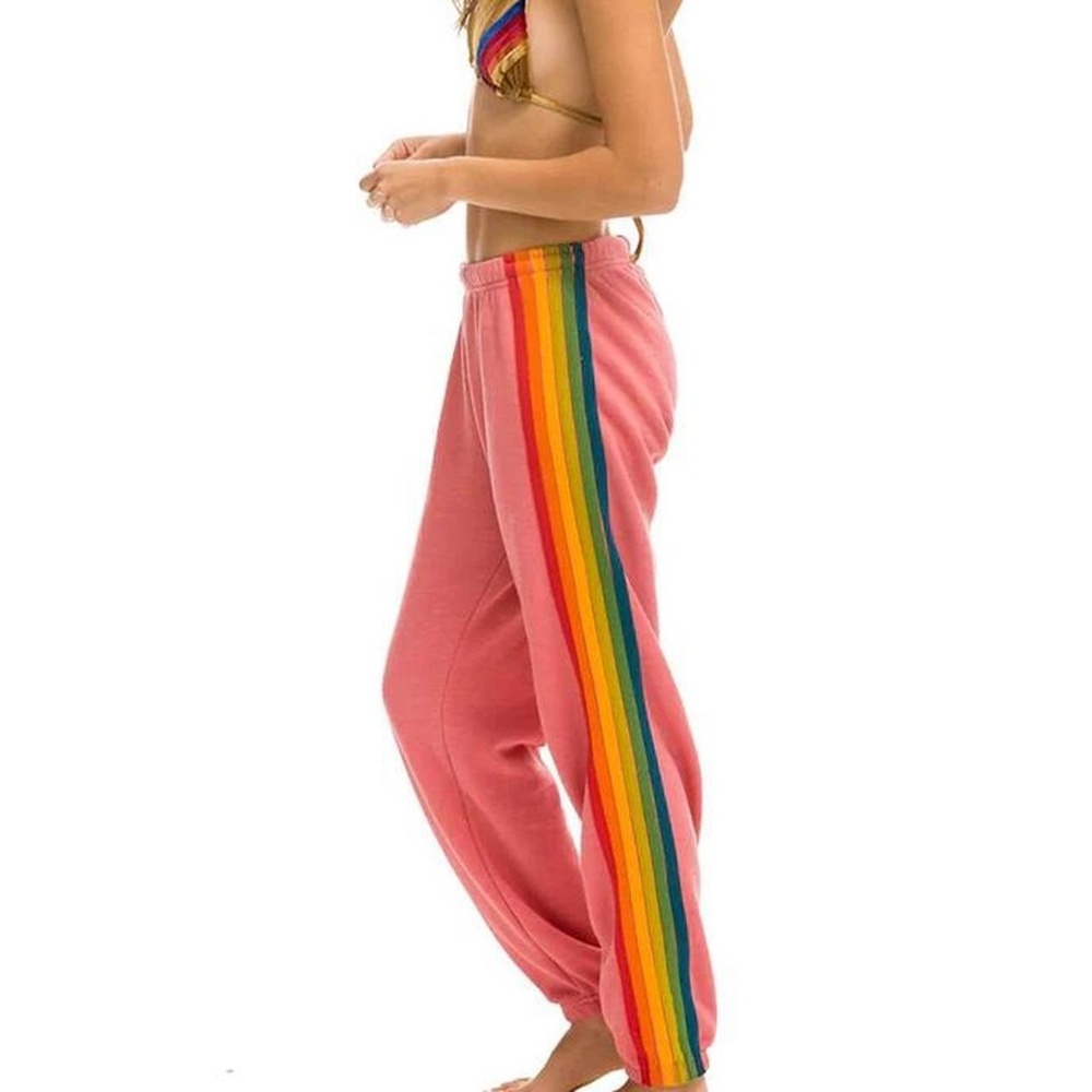 Women's Pink Rainbow Stripe Pants